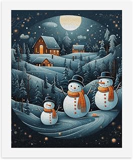 ELUZZIZUT Paint by Numbers Kit Christmas Santa Penguin for Adults Beginner DIY Paint by Number on Canvas Acrylic Without Frame