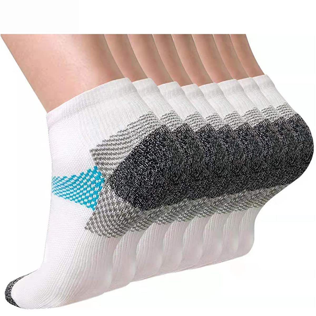 Herrensocken, 8 Paar, Anti-Blasen, gepolstert, atmungsaktiv, Laufsocken, Baumwolle, Sportsocken, Sportsocken
