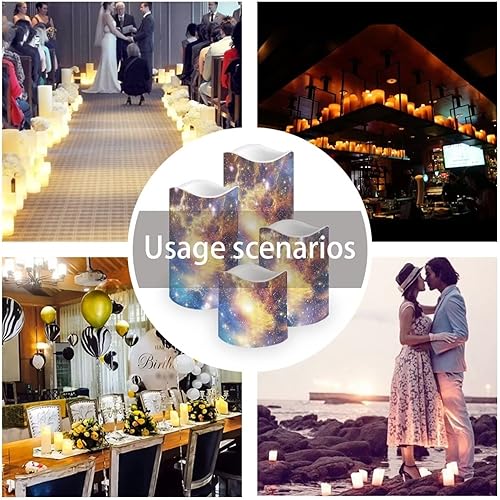 Miniatura 7 de Universe Galaxy - Velas sin llama parpadeantes con control remoto que funcionan con pilas, velas LED que cambian de color, velas falsas que se ven