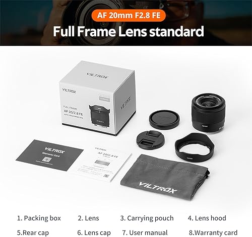 Miniatura 7 de VILTROX AF 20mm f2.8 FE Full Frame Lens for Sony E-Mount Camera,Wide Angle Auto Focus Lens for Sony a7 a7R a7C a7II a7RII a7SII a7SIII a7III a7RIII