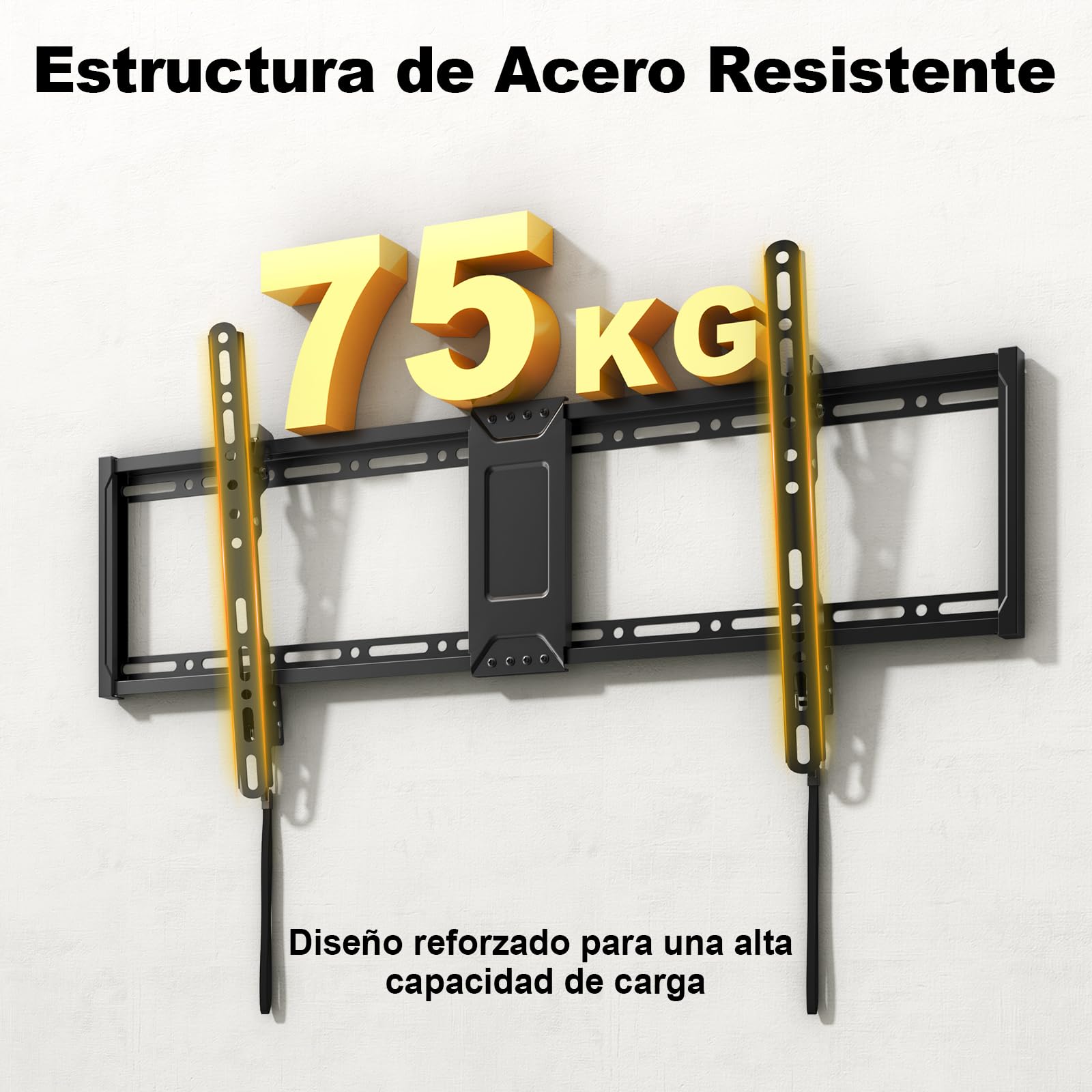 Soporte de Pared Universal para TV Inclinable 43-95 Pulgadas, Soporte Plano para TV hasta 75kg, Compatible con VESA 800x400, para TVs Curvos y Pantallas Planas, Negro