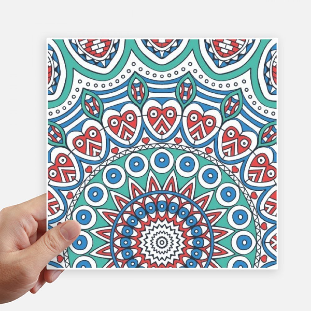 Autocollant carré de 20 cm herat art bleu et coloré DIYthinker pour mur et valise 4pcs
