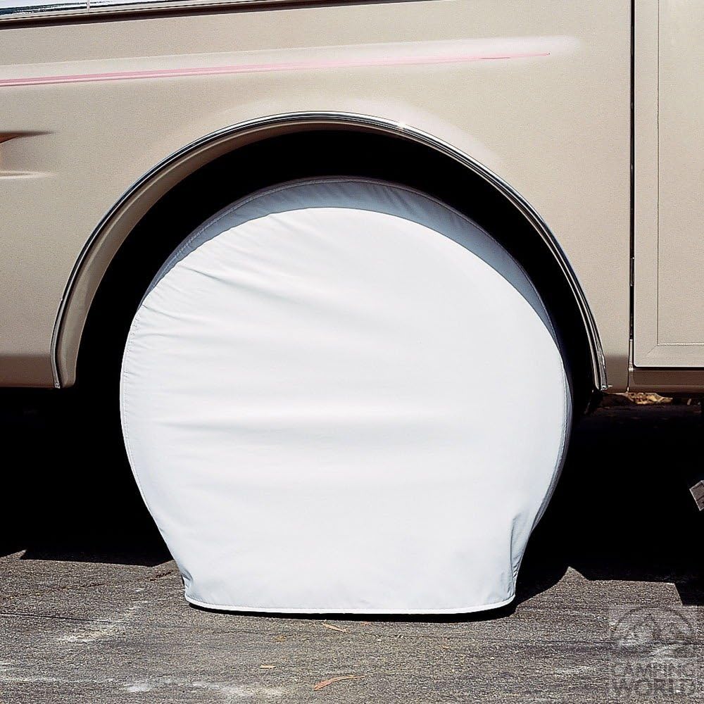 ADCO Vinyl Tire Covers Tyre Guards 43-45" Diameter tire Polar White