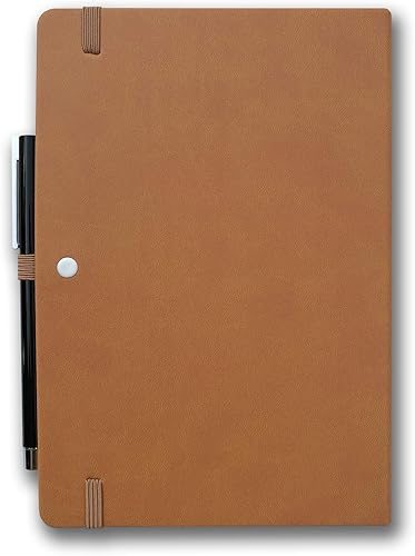 Miniatura 3 de Cuaderno de tapa dura con bucle para bolígrafo, diario de escritura A5, 5.7 x 8.3 pulgadas, rayas universitariasforradas, 192 páginas numeradas de