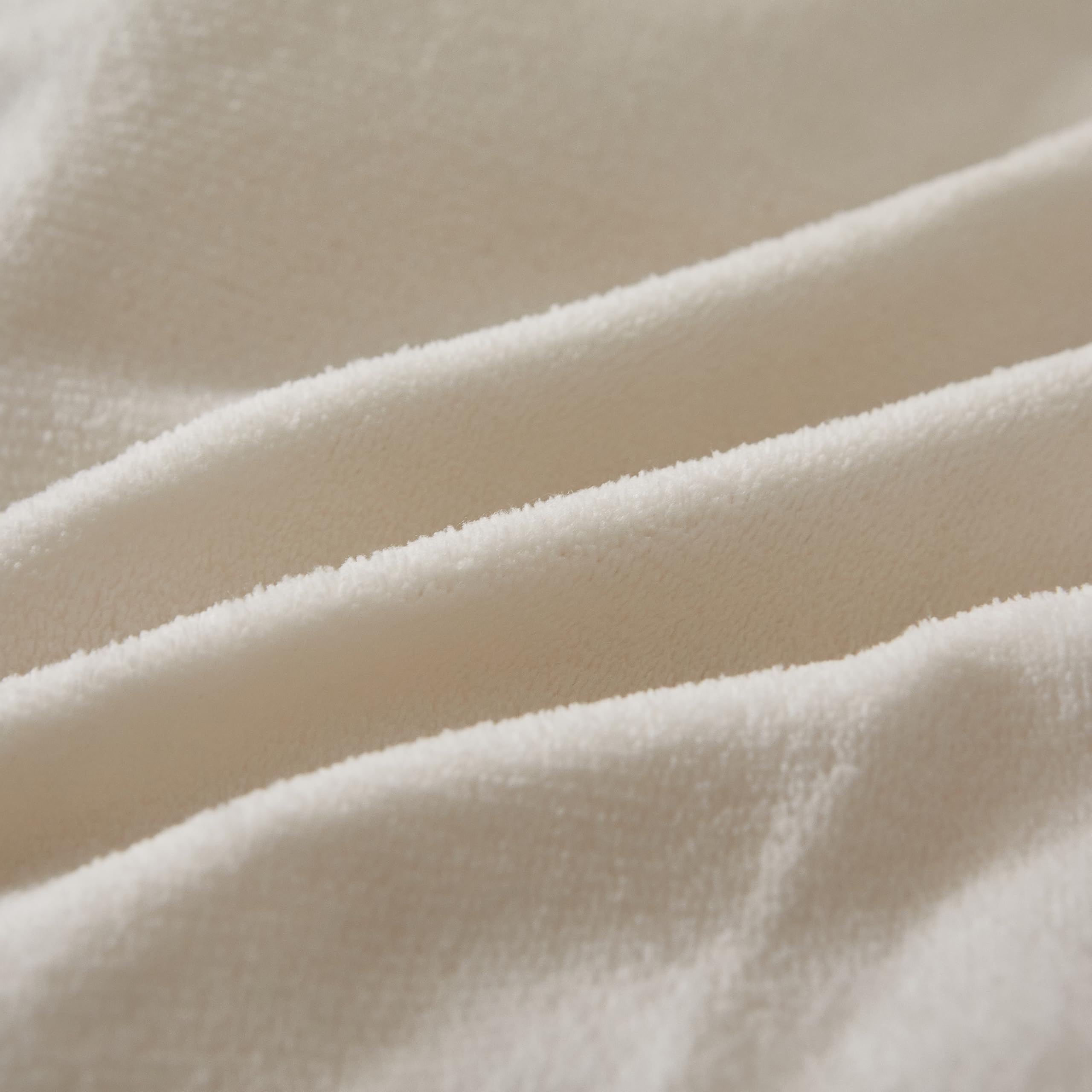 Fanny & Céline Couverture Lux 650 GSM Sherpa+Flanelle Réversible 240x260cm Double Face rembourrée Super Chaude et Douce DBPV-018 Blanc Naturel
