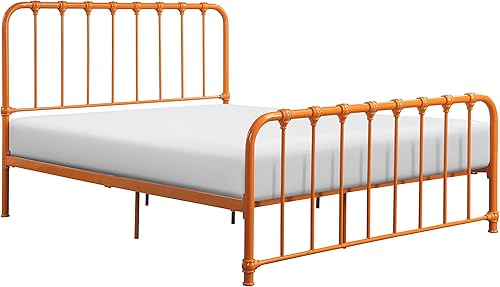 Lexicon Urbana - Cama de metal, tamaño Queen, color naranja