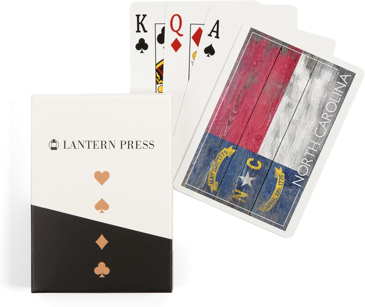 Lantern Press Rustic North Carolina State Flag, 52 Playing Cards for Adults, Poker Size Card Deck