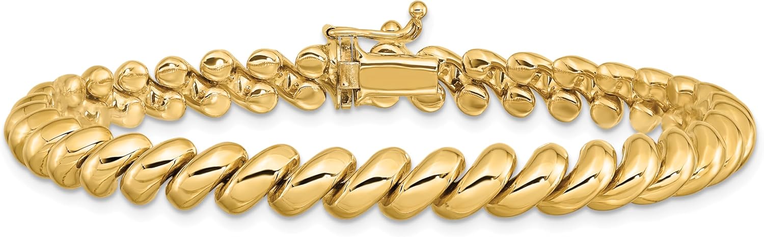 IceCarats 14K Solid Yellow Gold San Marco Chain Bracelet