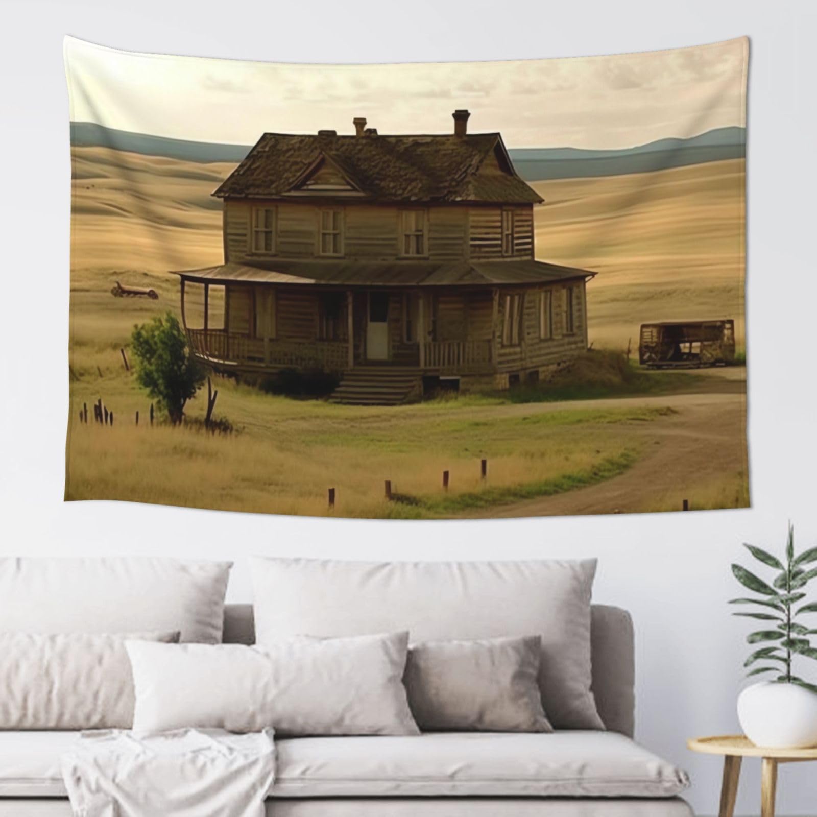 QLDETUPWLX Tapestry 152x102 cm Wall Hanging for Living Room House on the Prairie Tapestries Home Decor Soft Aesthetic Tapestries Hanging Decor Blanket Wall Tapestry for Bedroom Dorm Indoor Outdoor