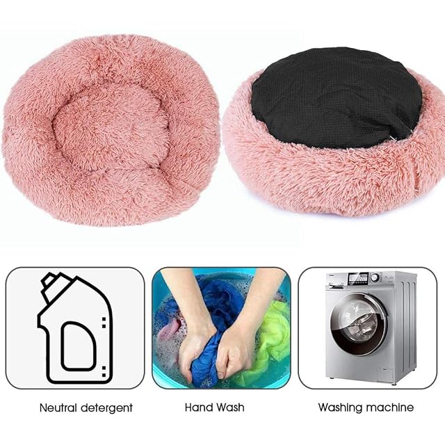 Foto 4 de 7 de Haoye Cama para Mascotas Grande, Redonda Felpa Sofa, Cojín Suave para Nido de Donut, Sofá Gatos Cómoda…