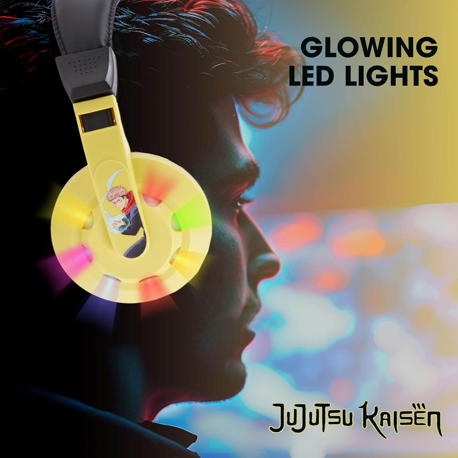 Culture Fly Gaming Headset with Mic – Jujutsu Kaisen Wired Headphones with Microphone, LED Lights, Padded Over Ear Computer Headset for PC Gamer, Enhanced Audio, Comfortable Headphone for Gaming Setup - Image 6