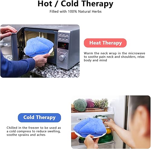 Miniatura 4 de Nalax Calentador de microondas para cuello y hombro con aromaterapia de lavanda, azul (caja abierta)