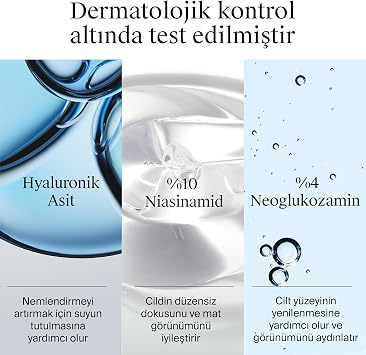 Neutrogena Hydro Boost Serum%10 Niasinamid (30 ml pipetli şişe) – Hyalüronik asit ve niasinamid içeren nemlendirici serum – Cilt tonunu eşitlemeye ve canlandırmaya yardımcı yüz bakımı