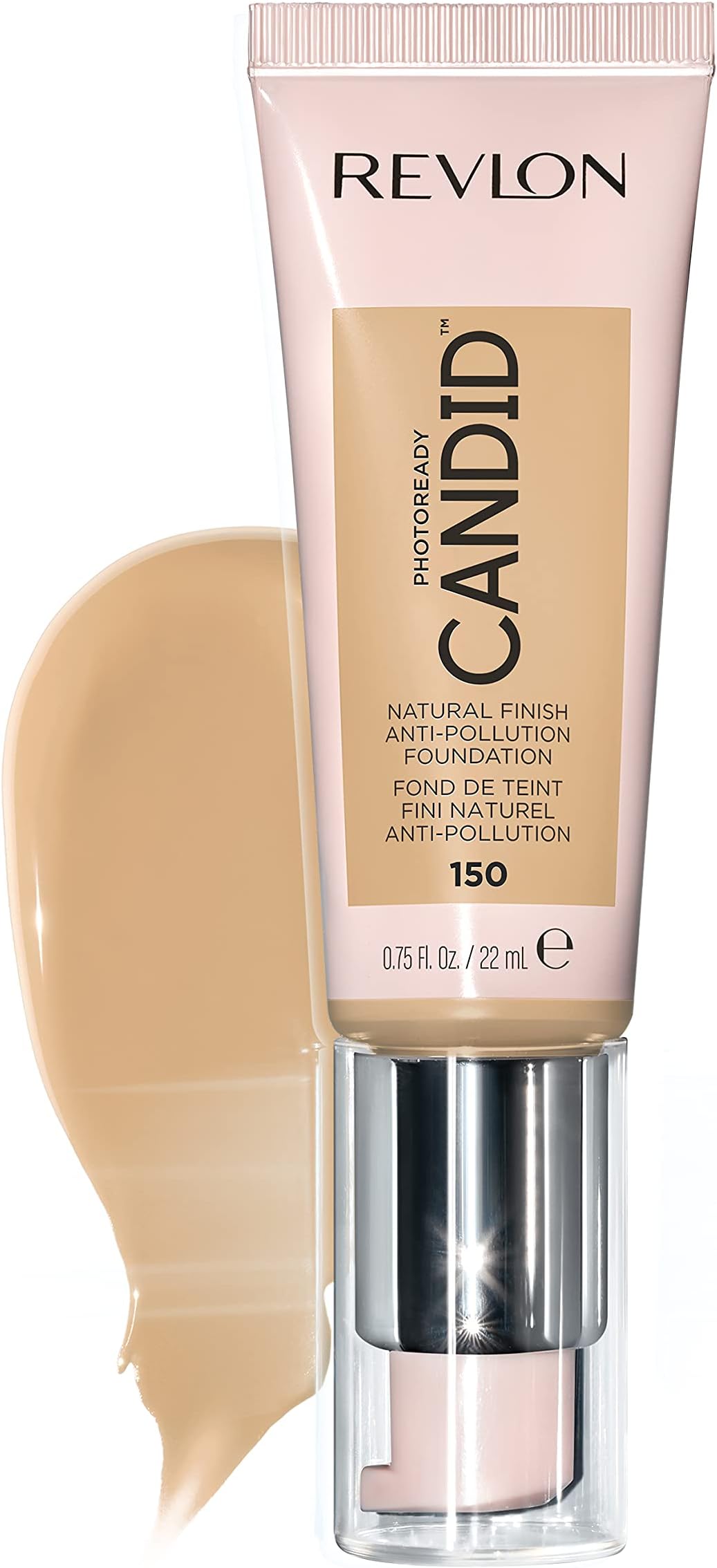 PhotoReady Candid Natural Finish Foundation, with Anti-Pollution, Antioxidant, Anti-Blue Light Ingredients, 150 Crème Brulee, 0.75 fl. oz.