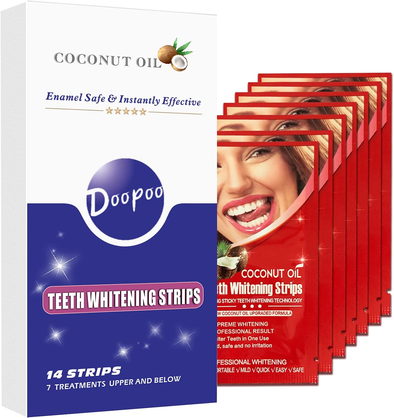 Teeth Whitening Strips for 7 Days Treatments, Effective and Enamel Safe Even for Sensitive Teeth, 14 Stripes : Beauty & Personal Care
