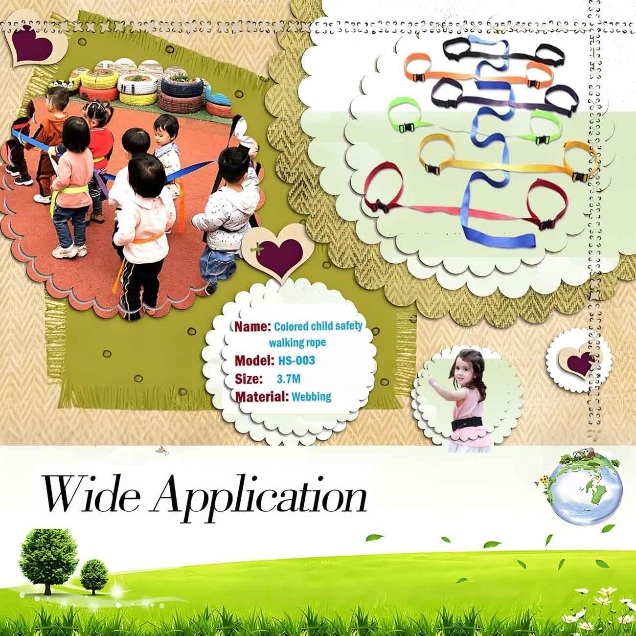 Corda da Passeggio in età Prescolare per l'asilo Nido,Corda da Passeggio per Bambini,Corda da Passeggio per la Sicurezza dei Bambini Waist Style Adatta per 12 Bambini e 2 Insegnanti.