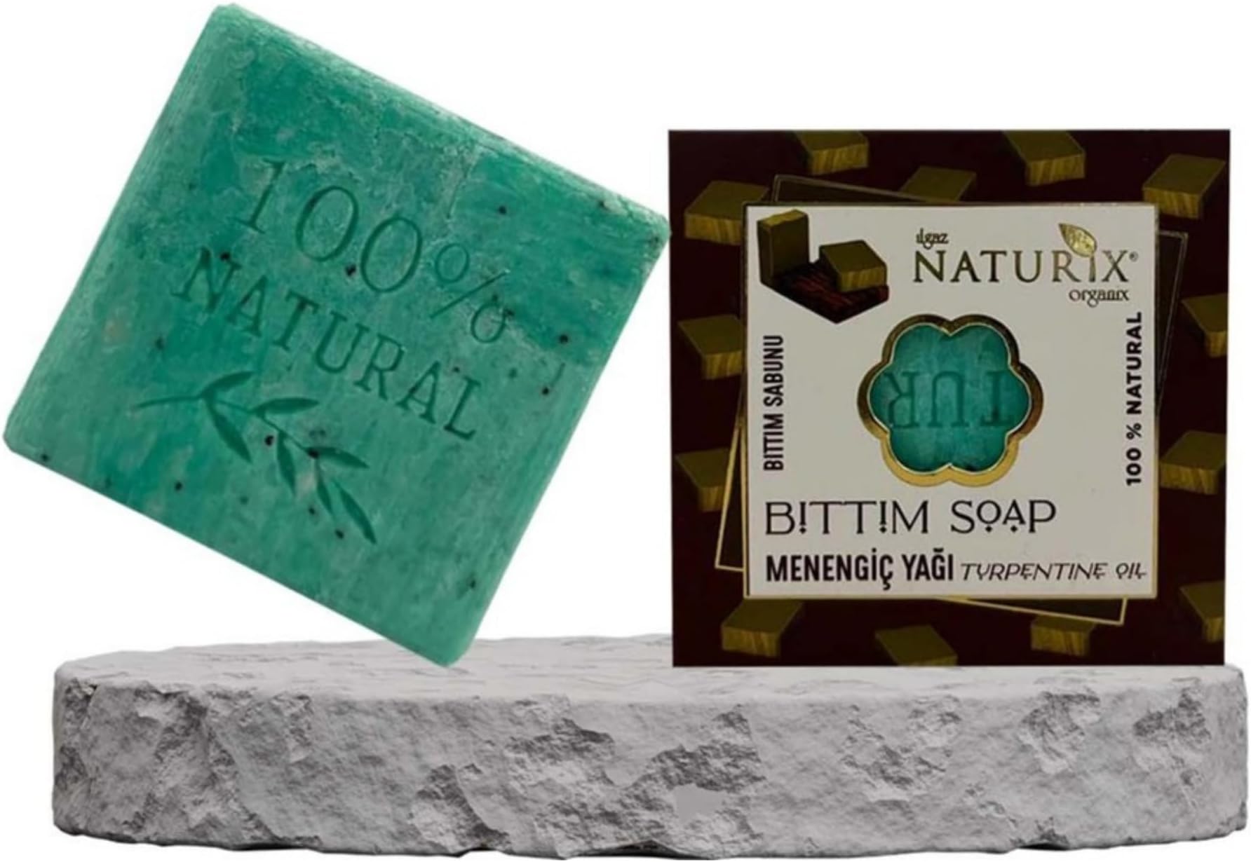 Organic Bar Soap Moisturizing Soap Made from Natural Oil | Hair Hand Face Body Bath Wash | Skin Care Cleanser Shampoo (Bıttım and Terebinth Oil)