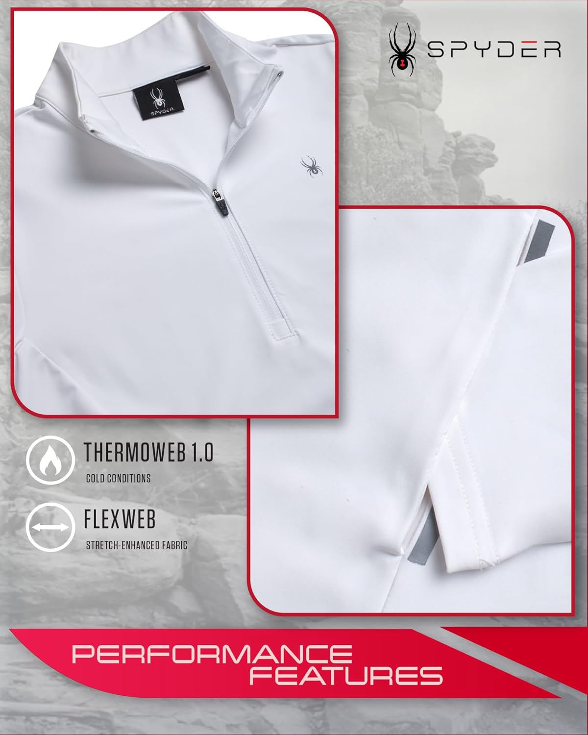 Spyder Womens Quarter Zip Pullover - Performance Fleece 1/4 Zipper Mock Neck Sweatshirt - Athletic Quarter Zip Pullover Women - Image 4