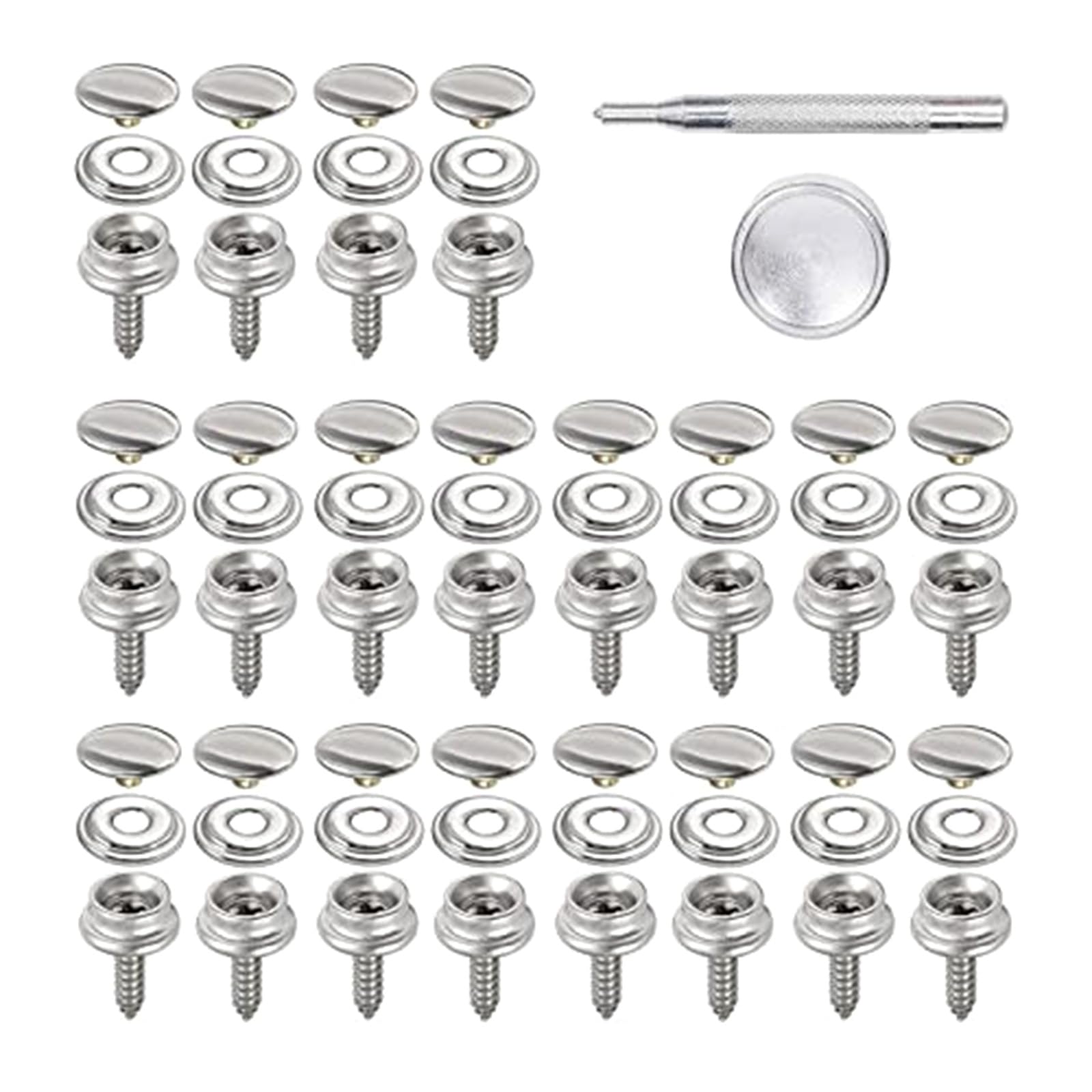 20Pcs 304 Grade Nonrust Steel Fastener Set Hardware Clasps for Professional Sail Repair and Sunshades Installation Shade Fasteners