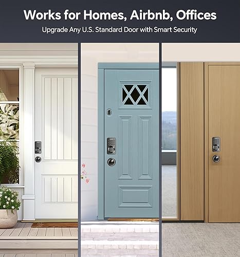 Miniatura 8 de Cerradura de teclado de entrada sin llave con asa, bloqueo inteligente, bloqueo automático + bloqueo de un solo toque, 100 códigos + 15 minutos de