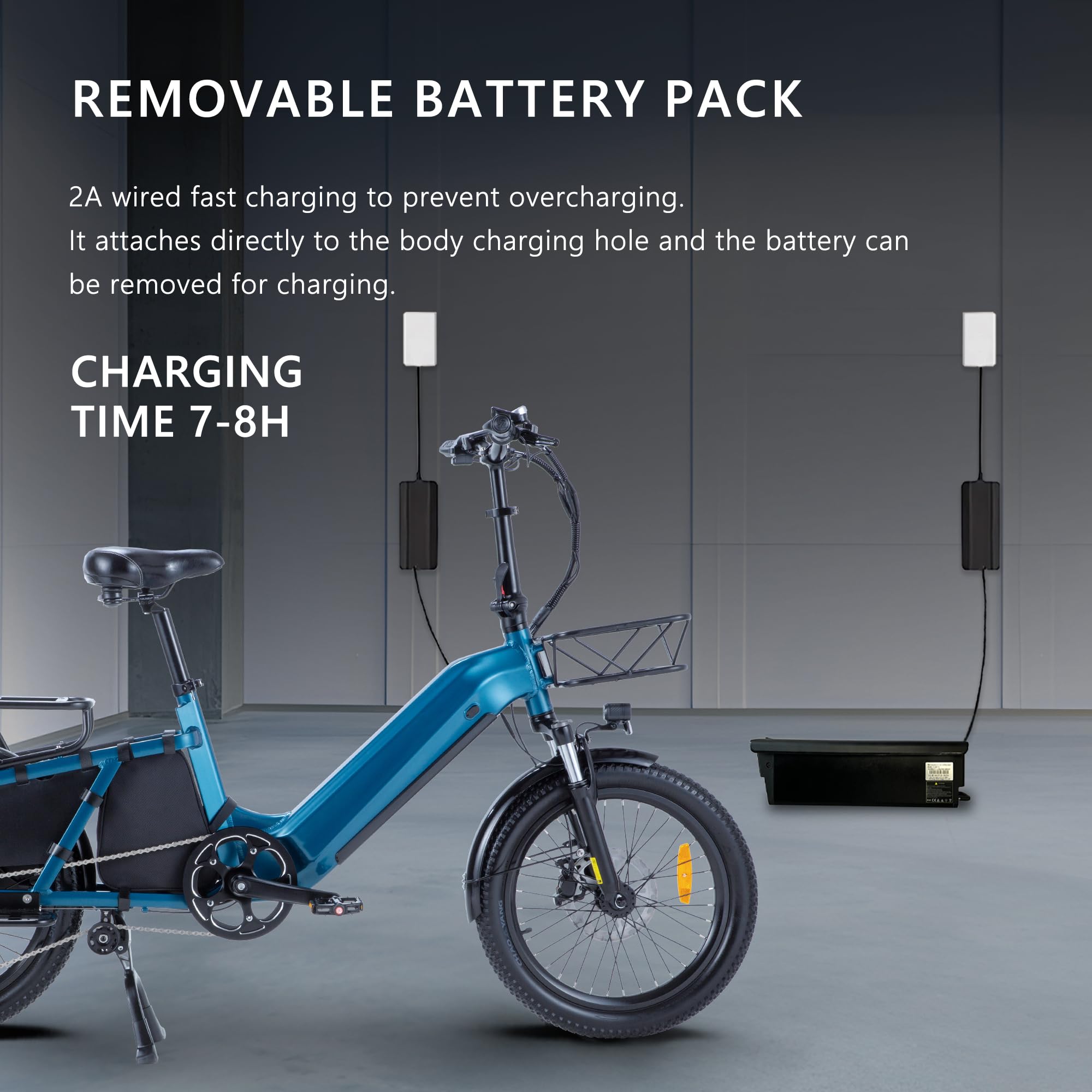 Velo Electrique pour Adultes, Freins à Disque Hydrauliques, VéLo électrique avec 48v 20ah Batterie Amovible, Cargo Ebike 25km/H Ebike