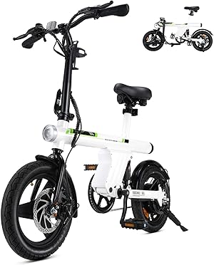 Finbike E Bike für Erwachsene, 7-Gang Elektrofahrräder mit Abnehmbar 7.8/13Ah Akku, 25 km/h,14/26 Zoll EBike für Herren Damen, Electric Bike mit Ablagen, Autolampen