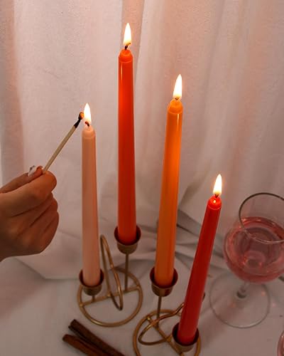 Miniatura 22 de Viyffo Velas cónicas marrones, paquete de 4 velas cónicas sin perfume de 12 pulgadas, 8 horas de tiempo de combustión, sin humo, para el hogar