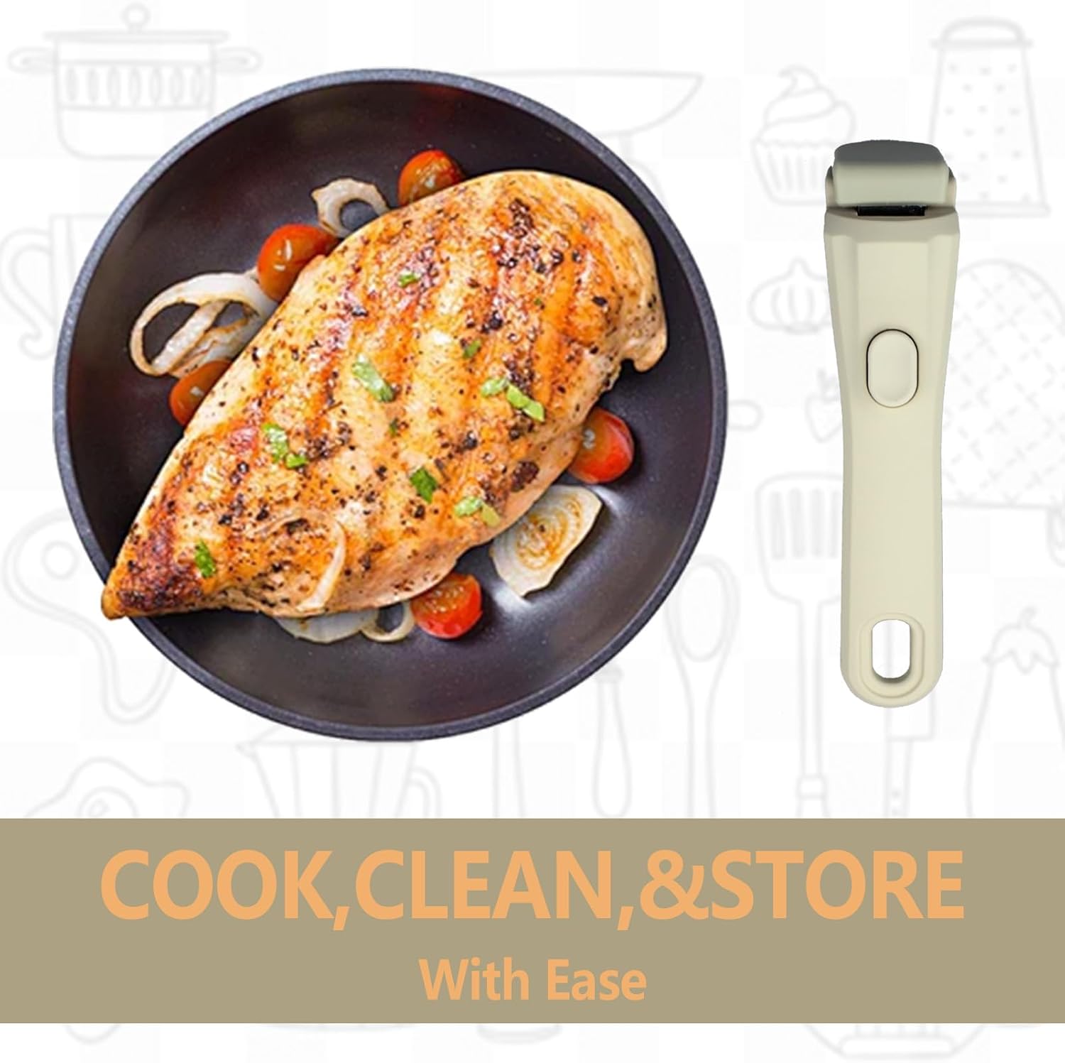 Universal Detachable Pot Handle Replacement, Durable Pan Gripper | Universal Fit,Detachable/Removable,Durable,Ideal Replacement