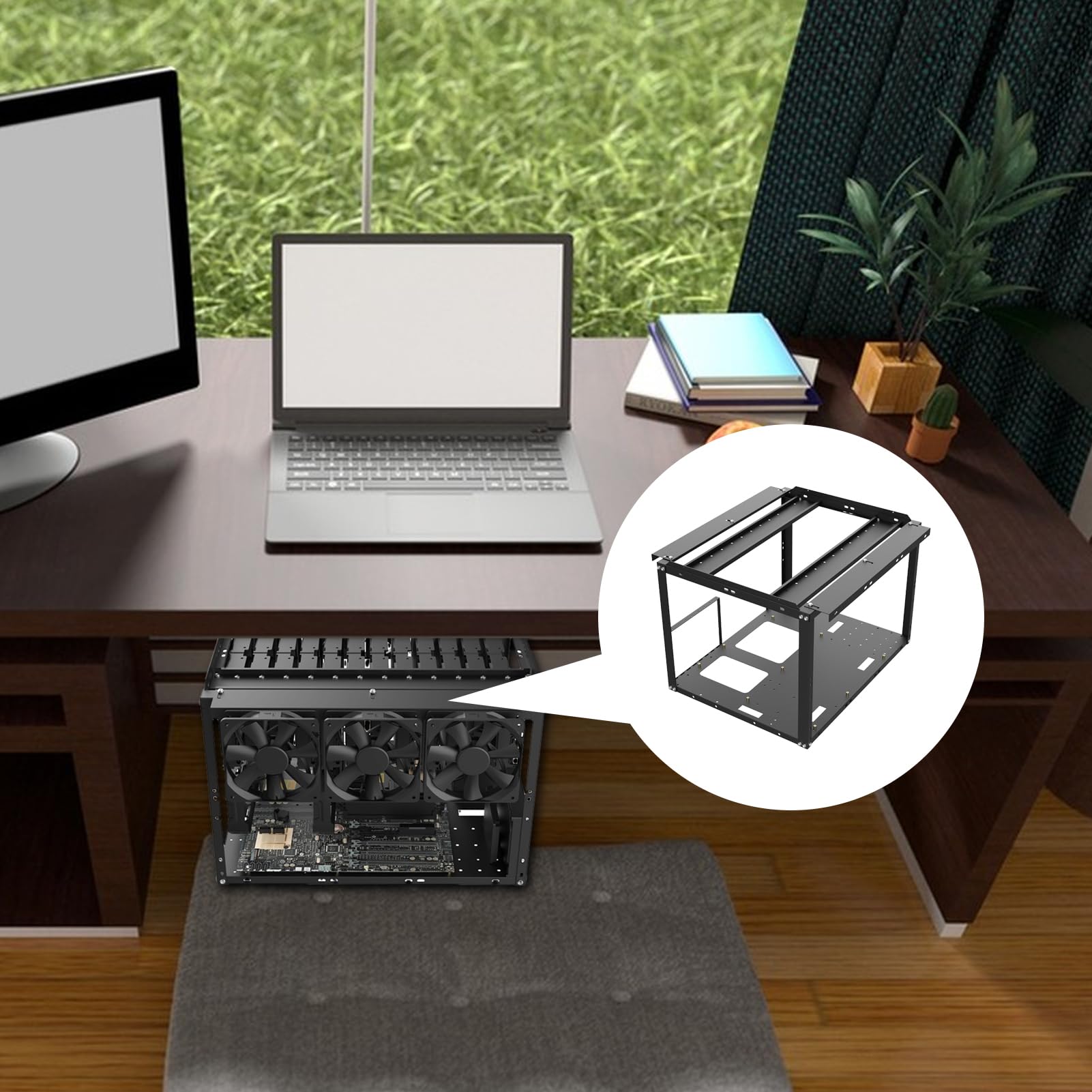 Enclosure per disco rigido impilabile – Custodia a aperto, archiviazione a | 24 alloggiamenti, supporto scheda madre EATX | Rack modulare in metallo per server NAS, backup dati e progetti di