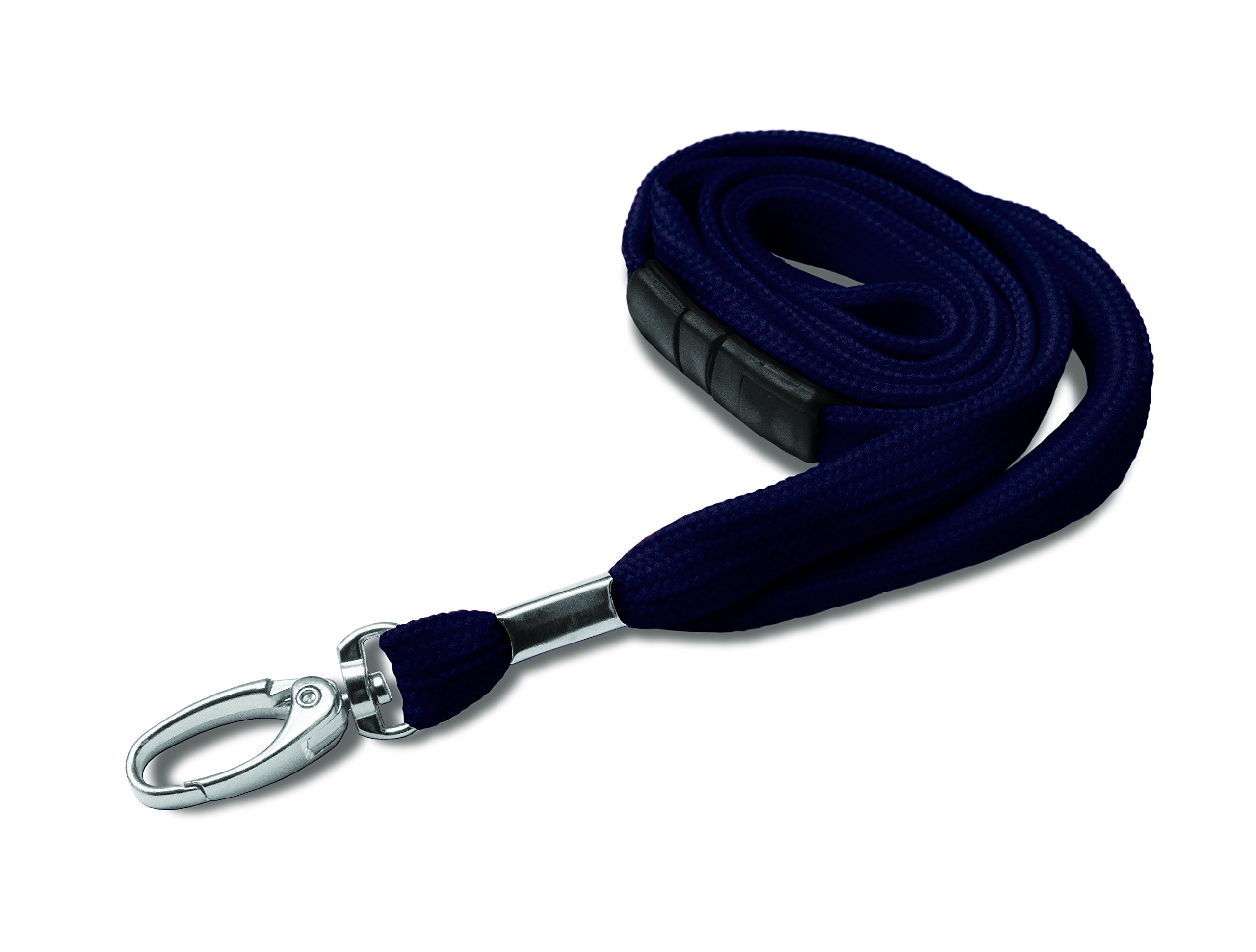 Identity-Plus: Metal Lobster Clip Lanyard Neck Strap with Safety Breakaway - Tubular (Dark Blue, 75 pcs)
