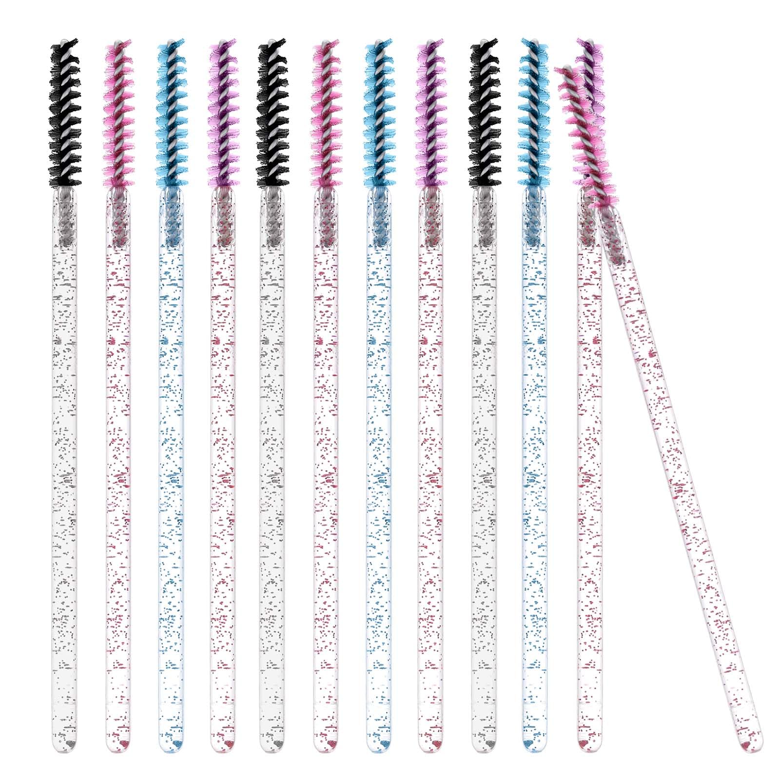 200 varitas desechables para rímel, mini cepillos de pestañas, carretes delgados para extensiones de pestañas, suministros de extensión de pestañas (4 colores)