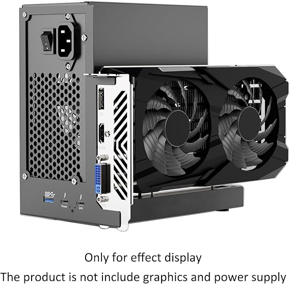 eGPU Enclosure Thunderbolt 3/4, USB4 PD 85W Charging, Daisy Chain, 40Gbps Rate Support, External GPU Dock Station, Supports NVIDIA/AMD PCIE, DC/SFX/ATX/Flex Power