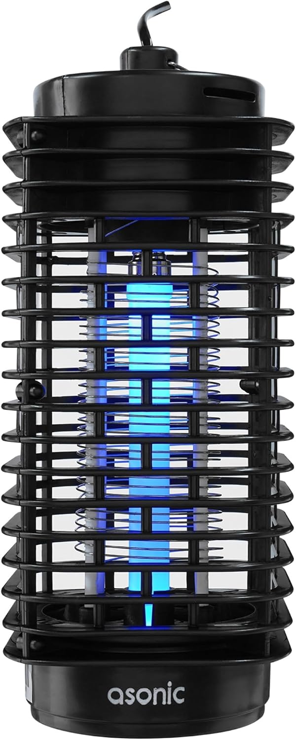 Asonic 4W Elektrikli Sinek Öldürücü - 40m² Etkili UV Lambalı Sivrisinek Kovucu, Kimyasal İçermez, Sessiz Çalışma, İç Mekan ve Balkon Kullanımı, Siyah