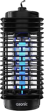 Asonic 4W Elektrikli Sinek Öldürücü - 40m² Etkili UV Lambalı Sivrisinek Kovucu, Kimyasal İçermez, Sessiz Çalışma, İç Mekan ve Balkon Kullanımı, Siyah