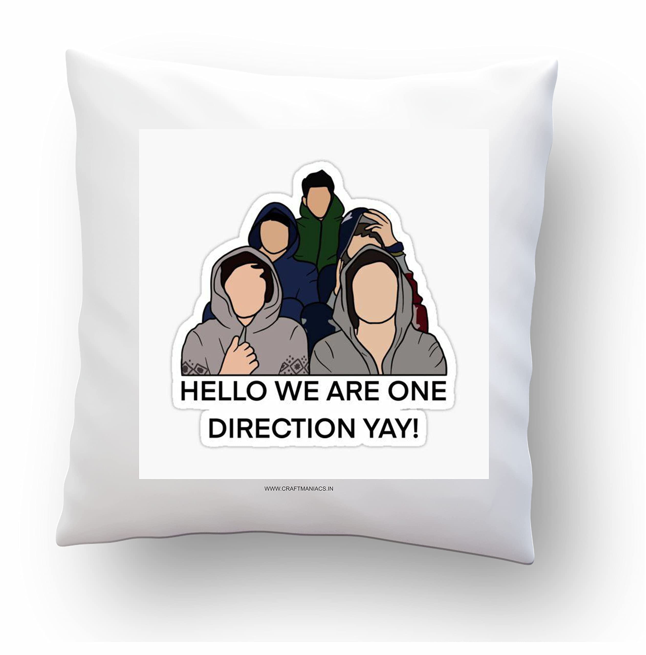 CRAFT MANIACS ONE Direction Yay WE Love This 16*16 INCHES Pillow with Filler | Merch for ONE D Lovers
