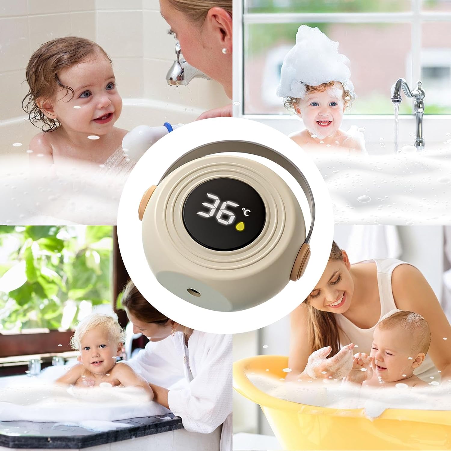 Floating Bath Thermometer - 4.33x3.9in babyTemperature Gauge Toy, Waterproof Safety Meter | Long Lasting Hot Tub Shower Bath Monitor for Nursery Home Preschool Daycare Travel Infant Care