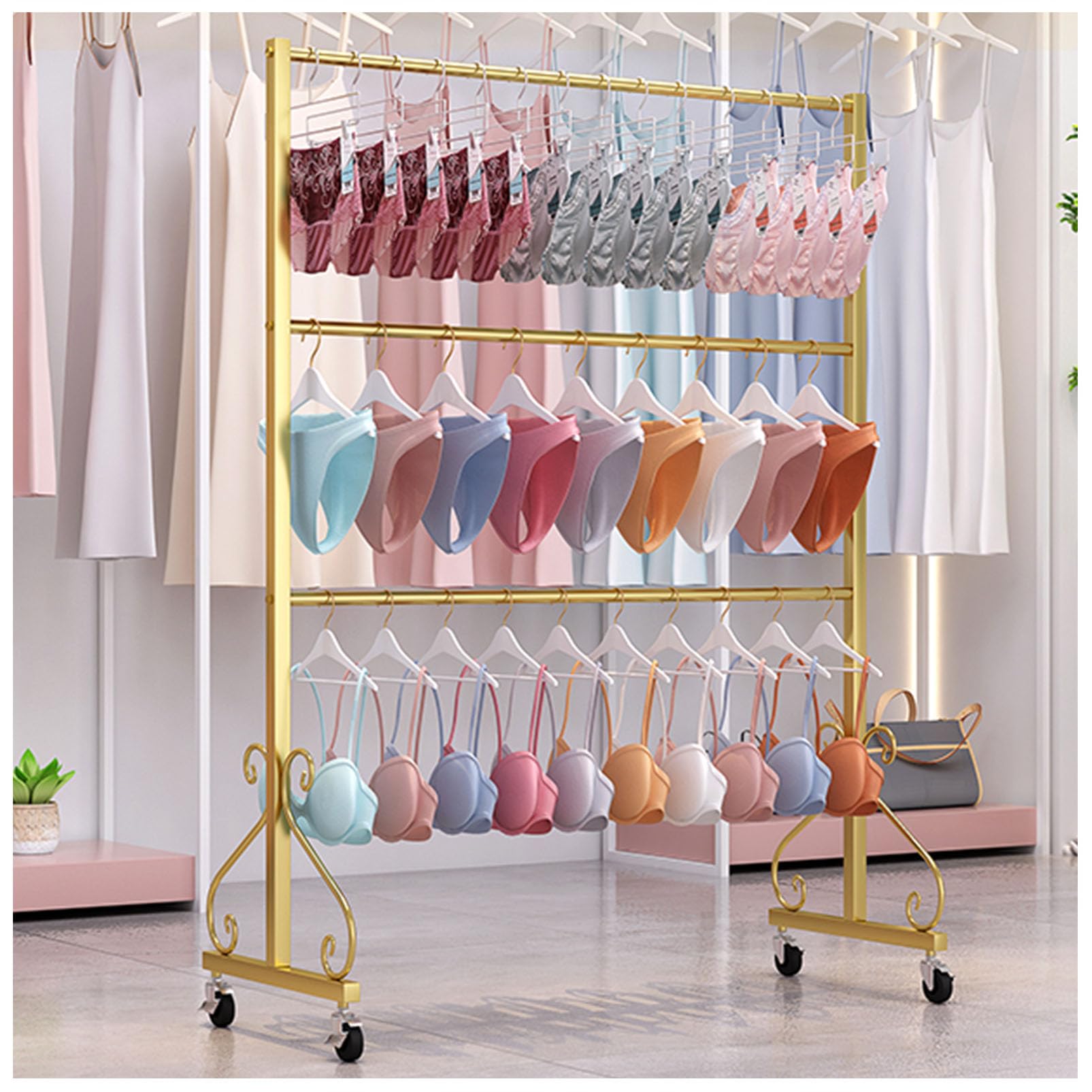 Étagère de rangement à roulettes pour vêtements, jeans, pantalons et sous-vêtements