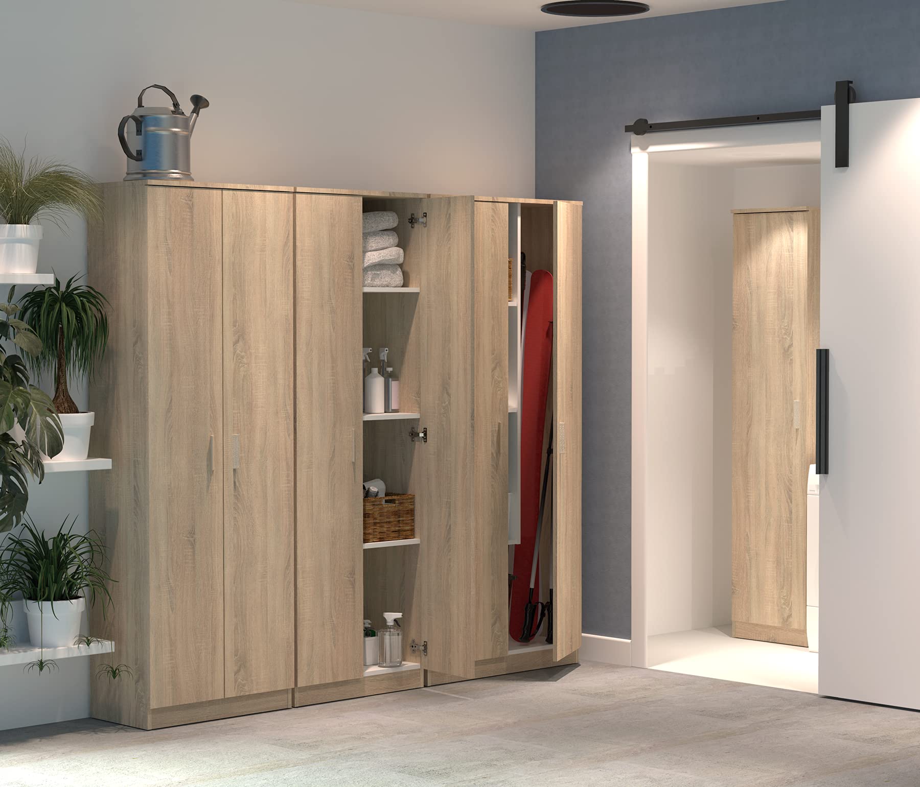 Armadio Scopiera Multiuso 2 porte Rovere Cambrian 180x80x35cm