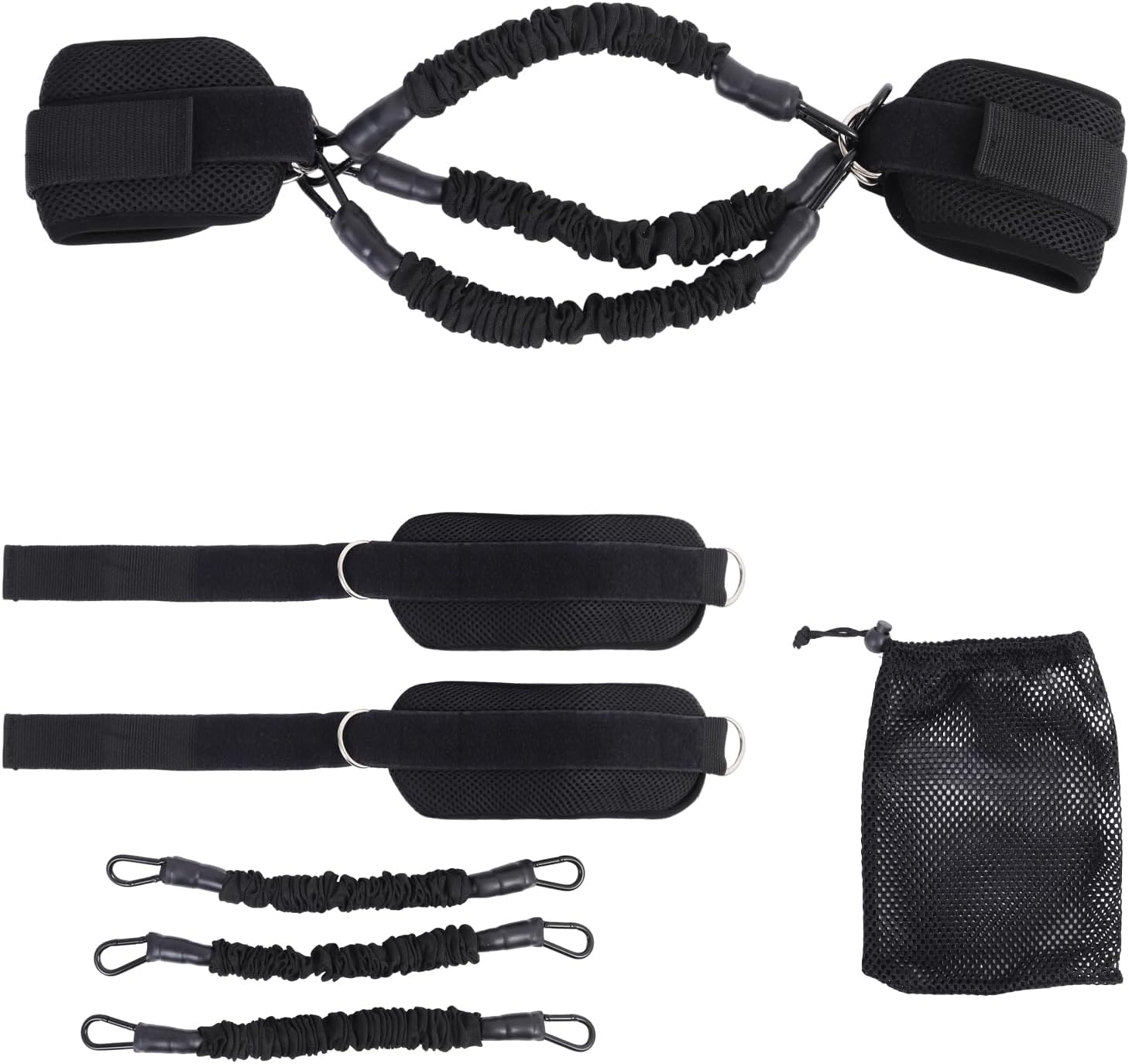 Lateral Stepper Resistance Bands, 3 Resistance Tubes with 2 Padded Ankle Straps, for Leg Strength & Lateral Movement Training, Home Gym Fitness for Sports, Pilates & Yoga