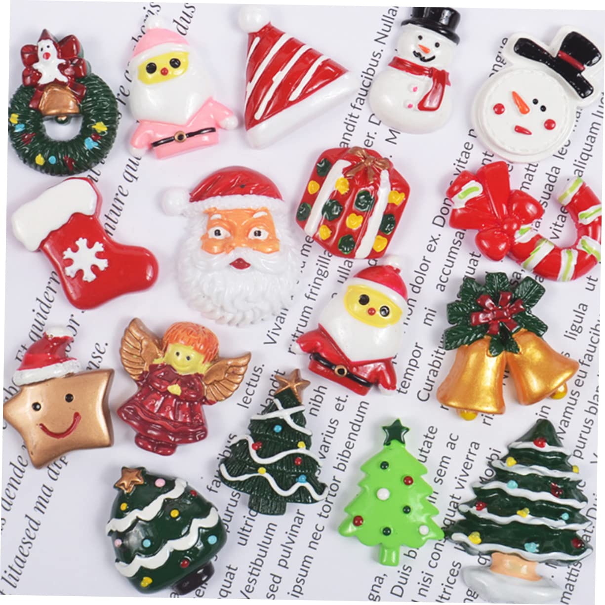 SEWACC 150 Piezas Adorno De Navidad Decoración Navideña En Miniatura Adorno Navideño Encantos De Espalda Plana Árbol De Navidad En Miniatura Adornos Navideños En Miniatura Accesorios Ar