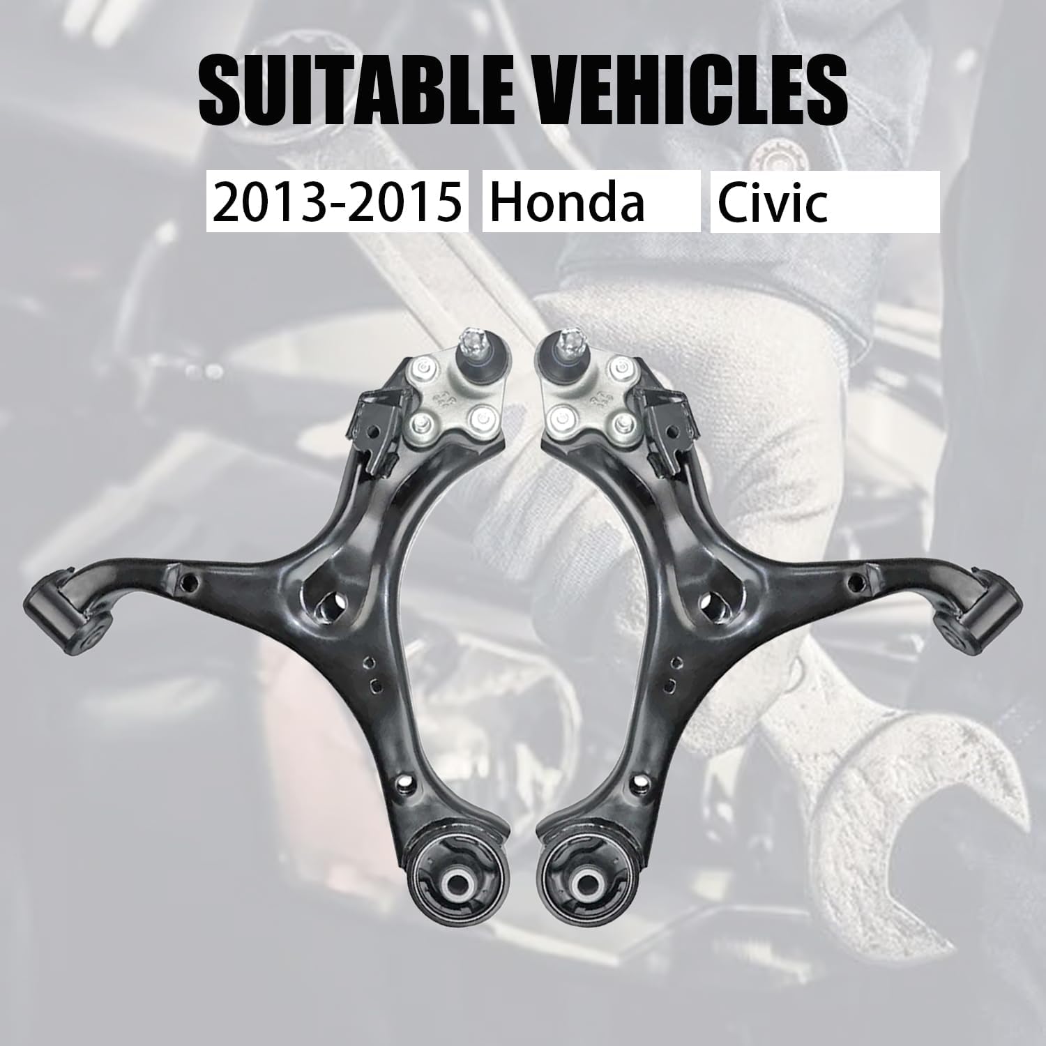 12 PCS Suspension Kit Front Lower Control Arm and Ball Joints Sway Bar Link Tie Rod Bellows Compatible With 2013-2015 Honda Civic