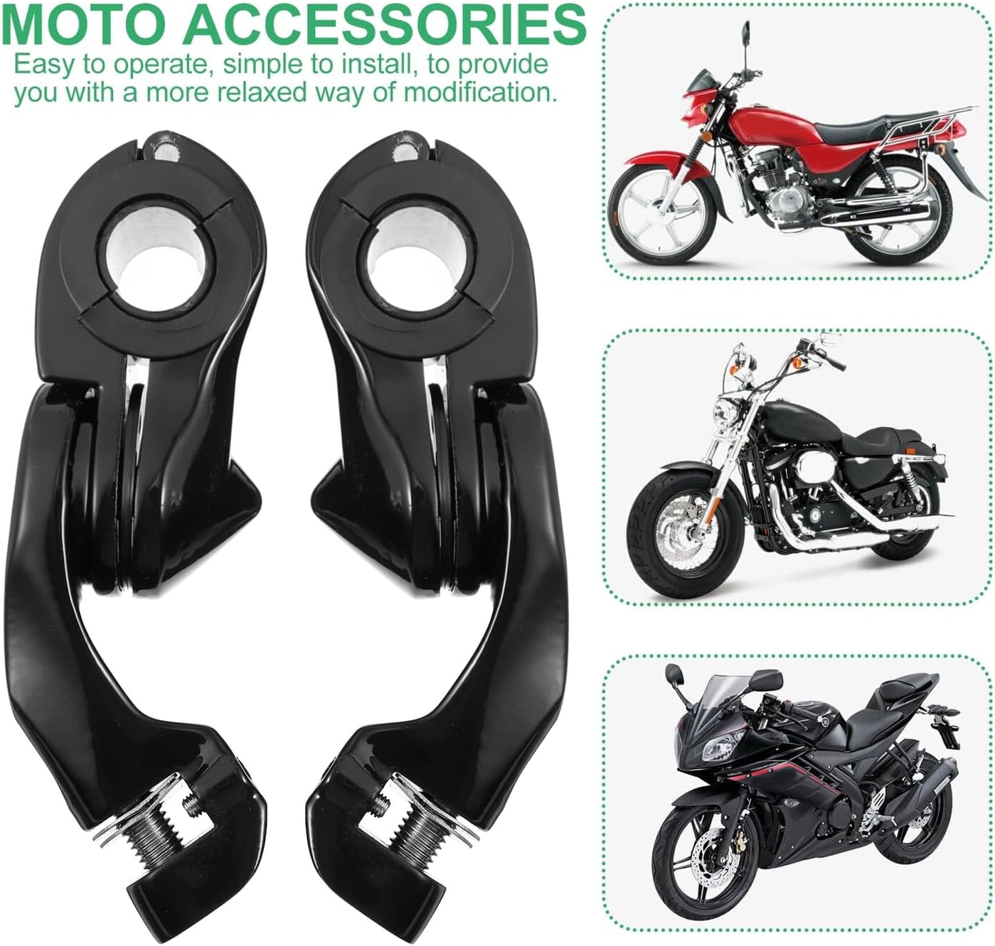 Motorcycle Footrest Peg Bracket 32mm Foot Pedal Mount Black Short Style Compatible with Harley Davidson Cross-country Off-road Accessories