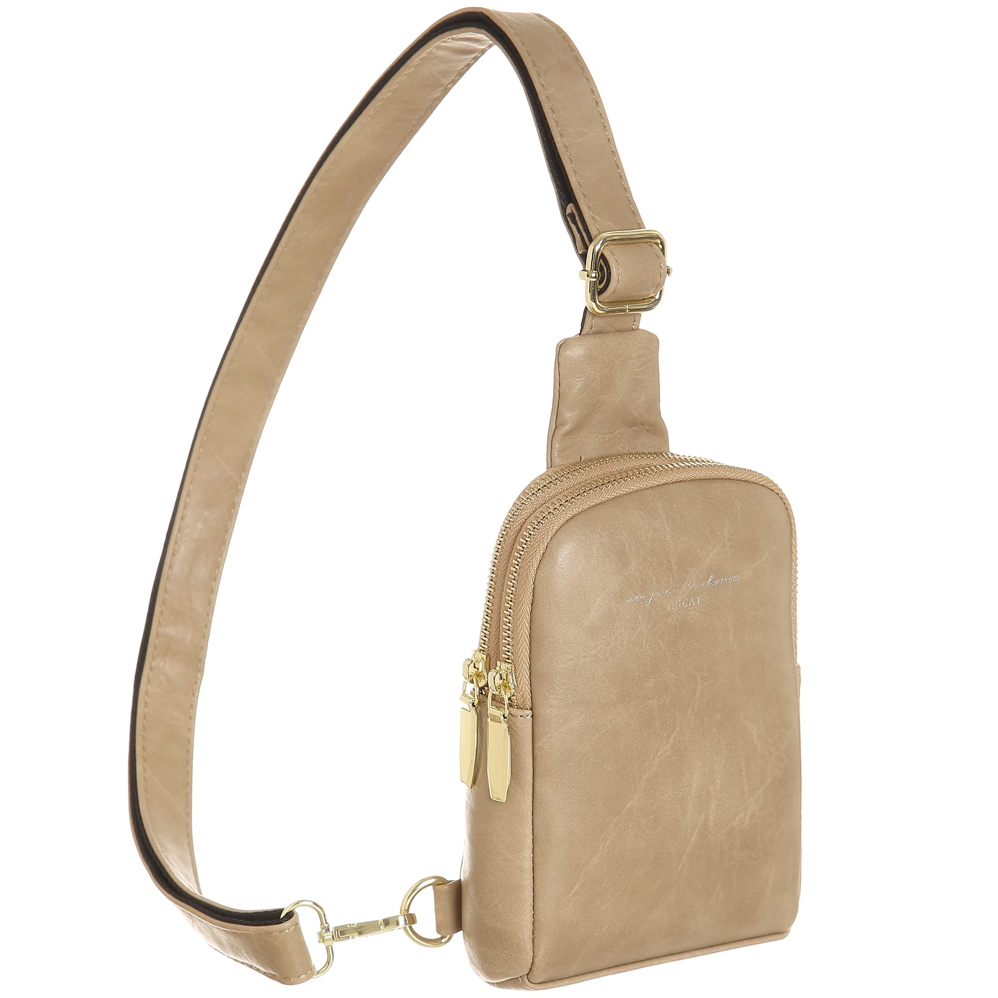 Haytijoe Small Crossbody Sling Bag for Women Travel Purses Anti Theft Cross Body Bag for Woman Fanny Packs(Khaki)