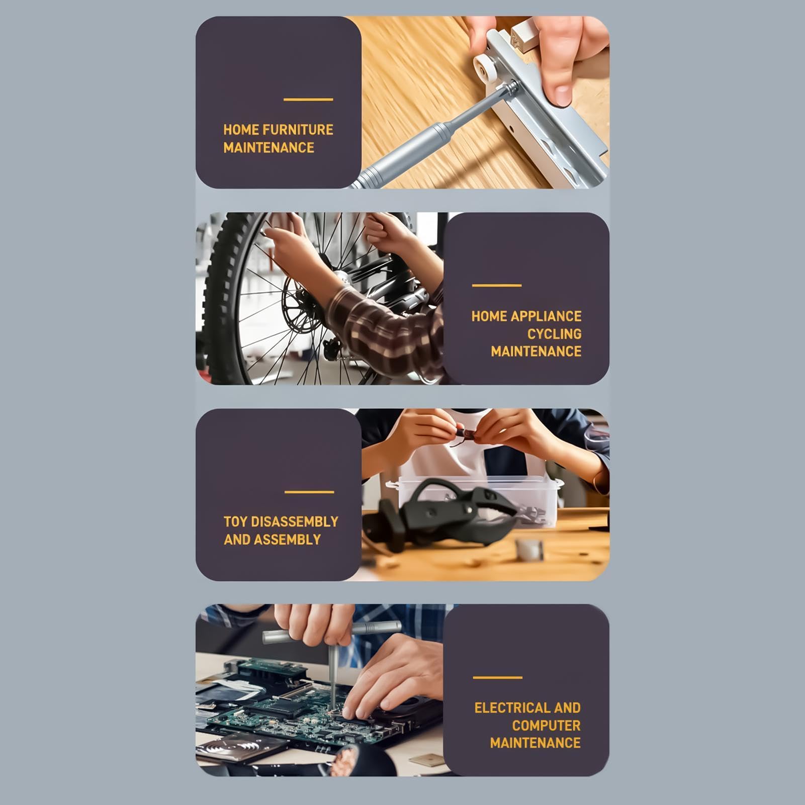 Set di cacciaviti a cricchetto di precisione magnetica Multi Bit Tool | Set di punte per cacciavite, per occhiali da sole, bici, bici, elettriche, casa, garage, riparazione elettrodomestici