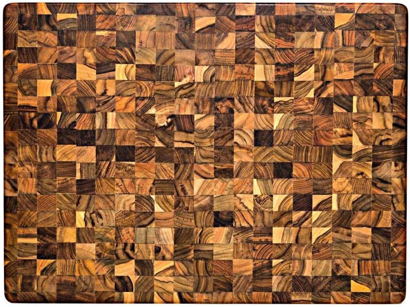 Authentic Crazy Deals TeakHaus End Grain Carving Board w/Hand Grip (Rectangle) | 24 x 18 x 1.5