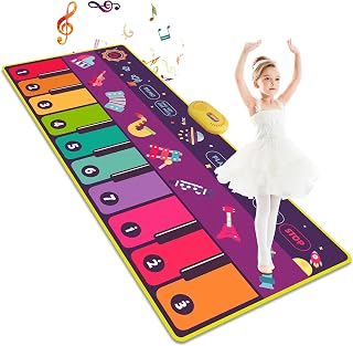 Piano Mat with 28 Musical Sounds - 63" x 26" Musical Toys for 3 4 5 6 7 8 9 Year Old Girls Boys- Piano Mat for Kids Ages 3-9 Dance Mat for Toddler Early Learning Toy Musical Gifts