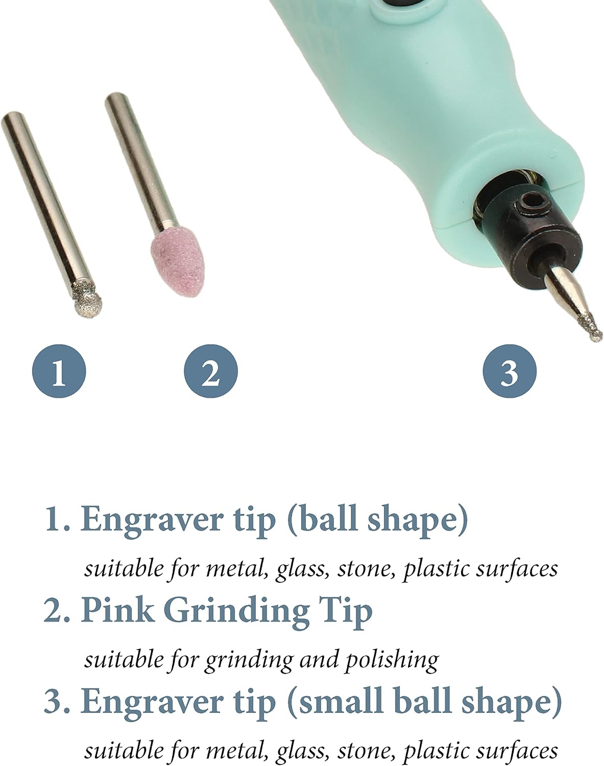 The Beadsmith Basic Elements Engraver – 3 Tips, Allen Key and Stencils – Battery Operated – Cordless Tool for Engraving, Sanding and Polishing on Wood, Glass and Metal