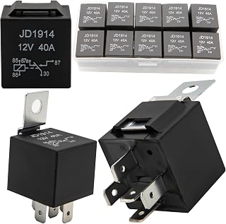 10 Pack Waterproof 30/40A 12V SPDT 5-Pin Relays for Automotive Marine Boats Cars Fans - Heavy Duty Reliable Switches
