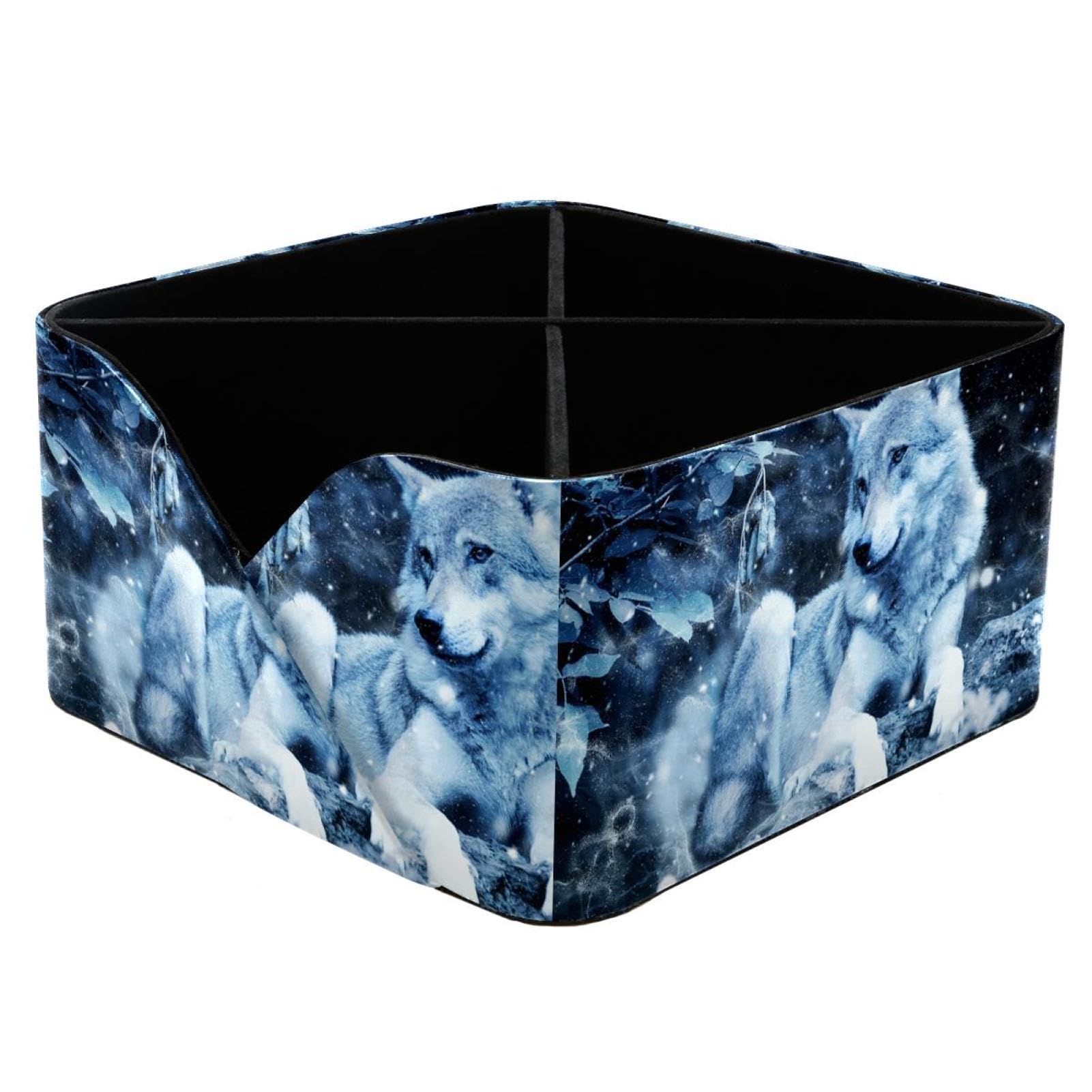 Organiseur de bureau Cool Wolf à 4 compartiments pour stylos et fournitures à la maison