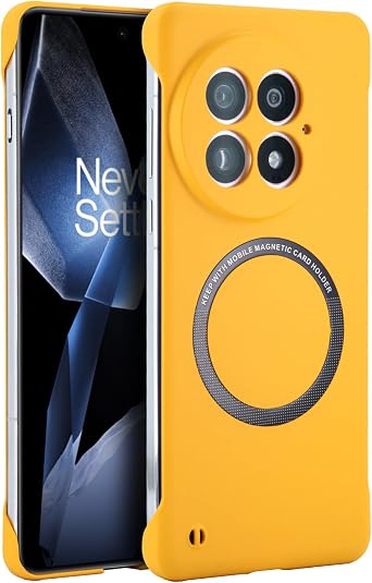Phone Case for OnePlus 13 Case, [Compatible with Magsafe][Full Camera Protection],Upgraded Magnetic Ultra-Thin Slim Phone Cover, Shockproof Protective PC Case for Women and Men Yellow